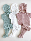 Conjunto de 3 piezas, jersey de manga larga, polaina y capota