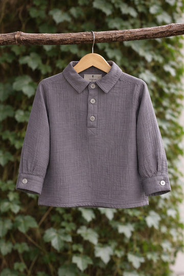 Polera gris de algodón
