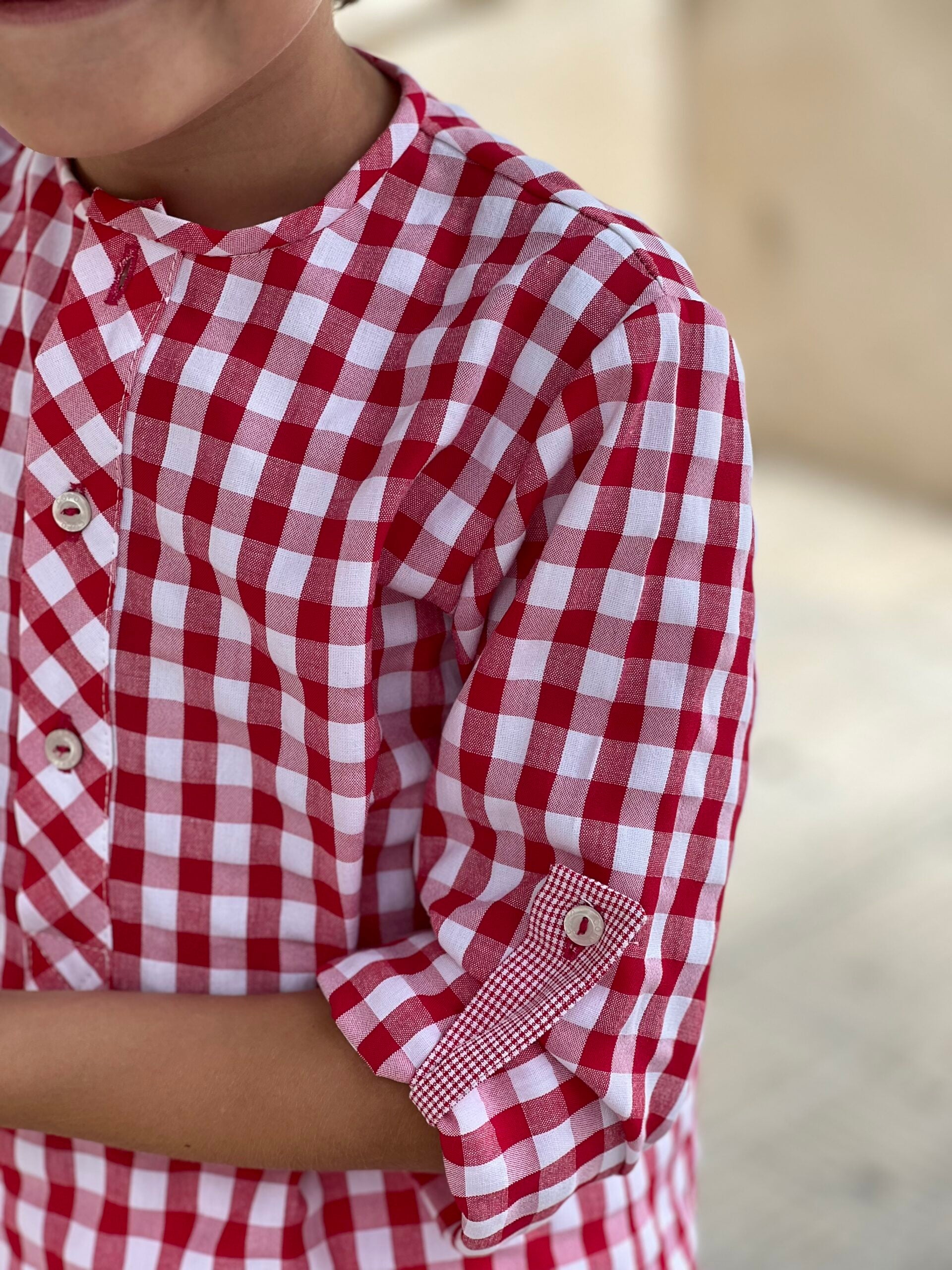 conjunto camisa vichy mas pantalón corto