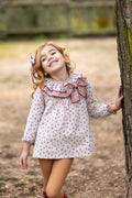 Jesusito con braguita Telva de Boetiekids, de florecitas con doble cuello combinabdo flores con vichy caldera a juego con la braguita