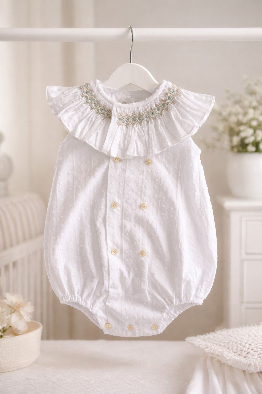  Pelele blanco bebé colección Amanecer