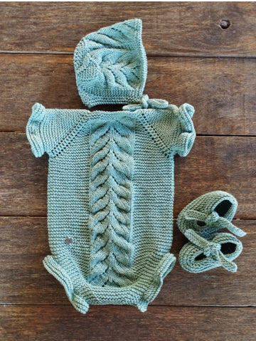 Conjunto espiga central " verde agua"