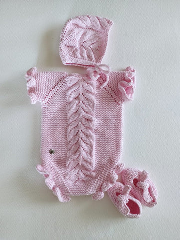 Conjunto espiga central " Rosa"