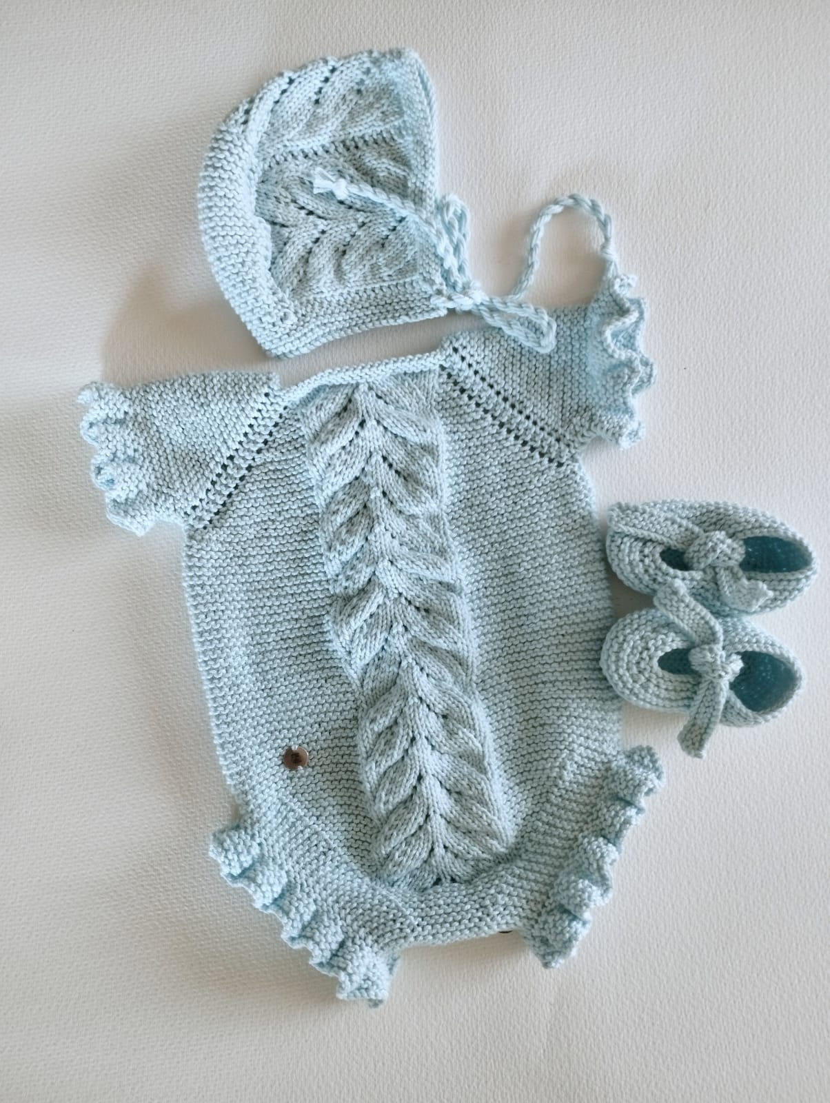 Conjunto espiga central " Azul bebé"