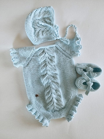 Conjunto espiga central " Azul bebé"