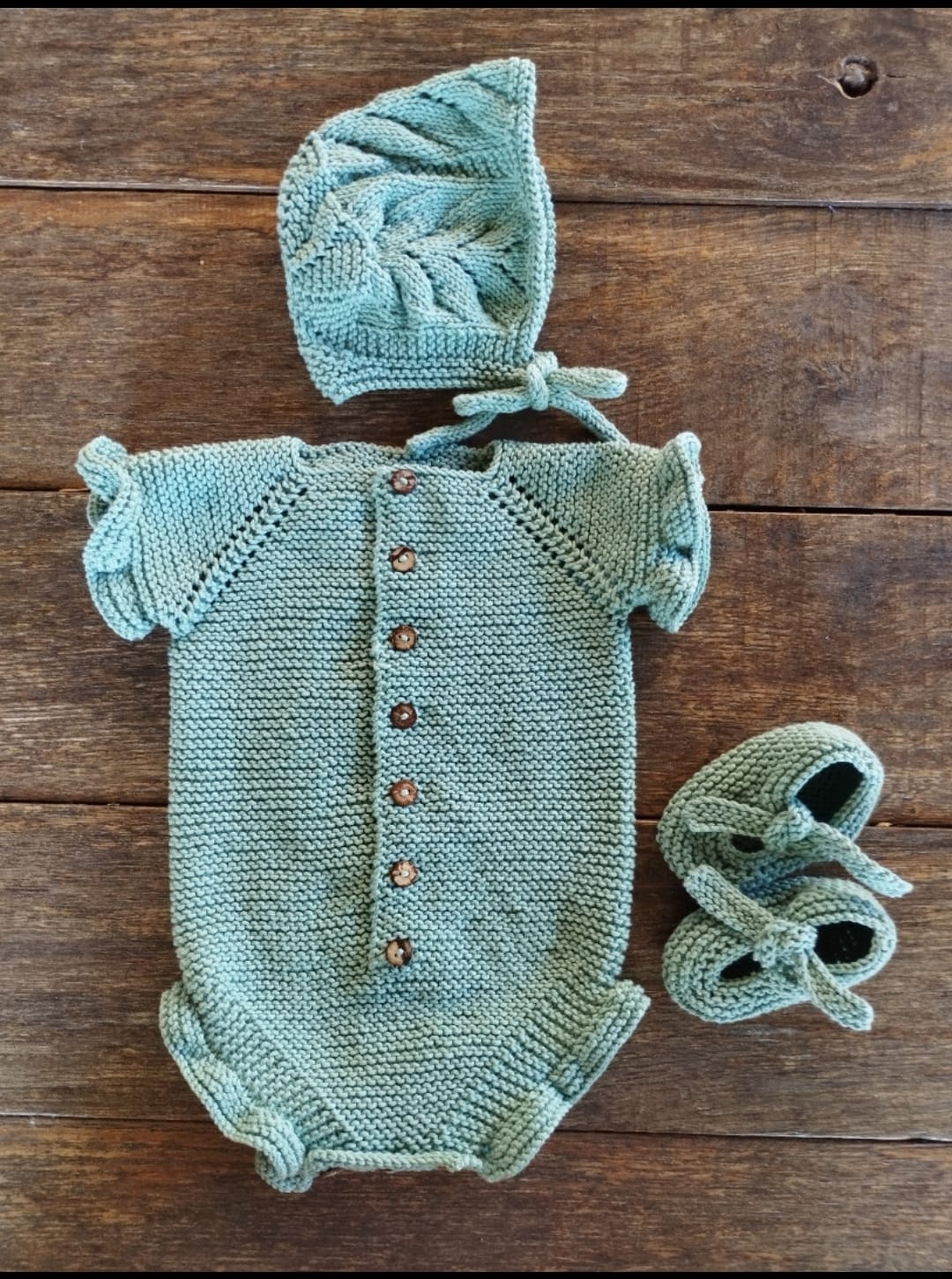 Conjunto espiga central " verde agua"