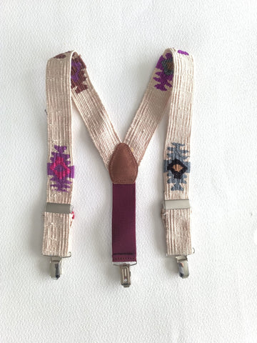 Tirante artesanal Beige para niño | Algodón y piel