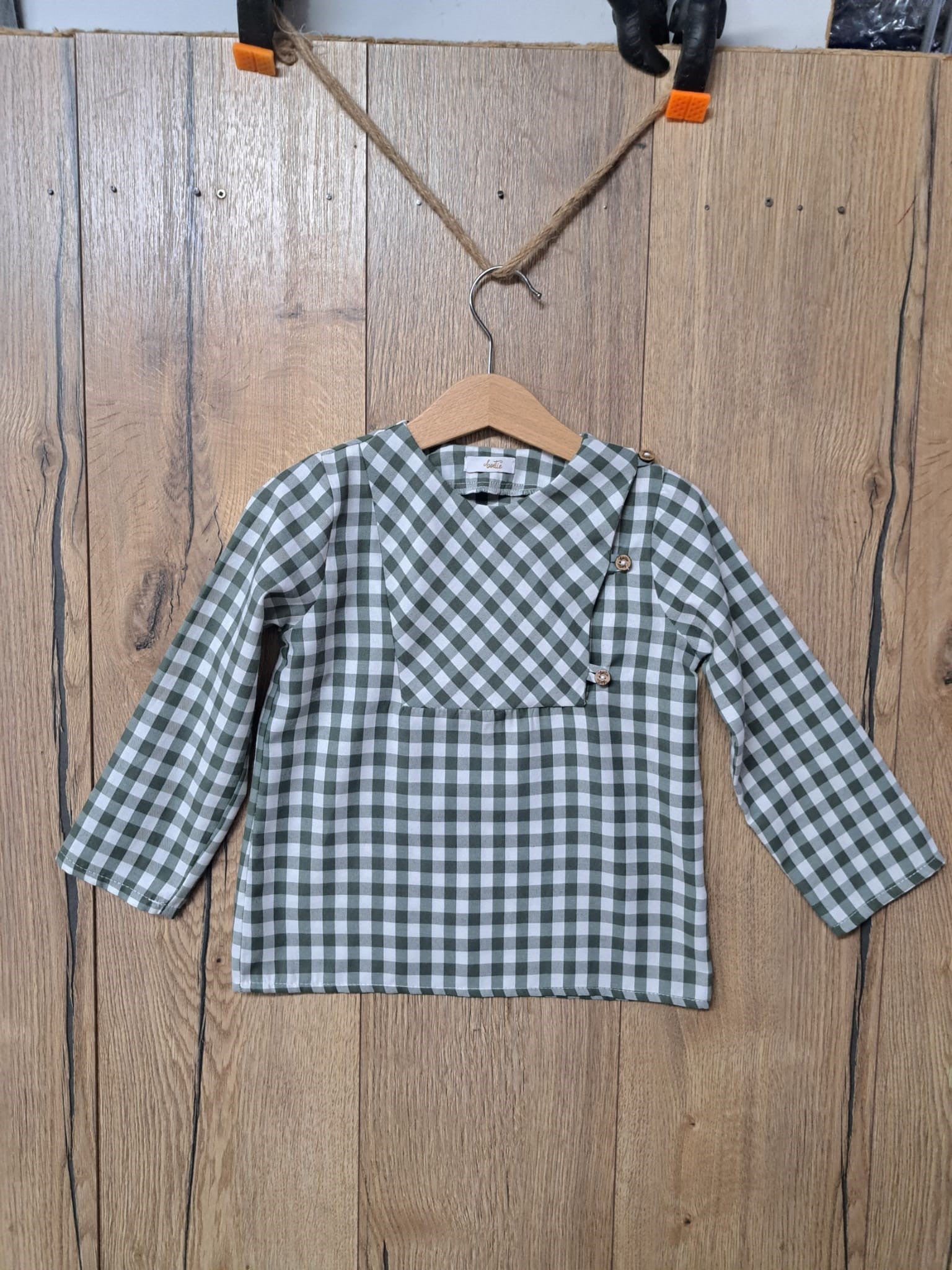 Camisa niño vichy Green. 36,95€