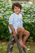 Camisa rayitas verde agua de Boetiekids