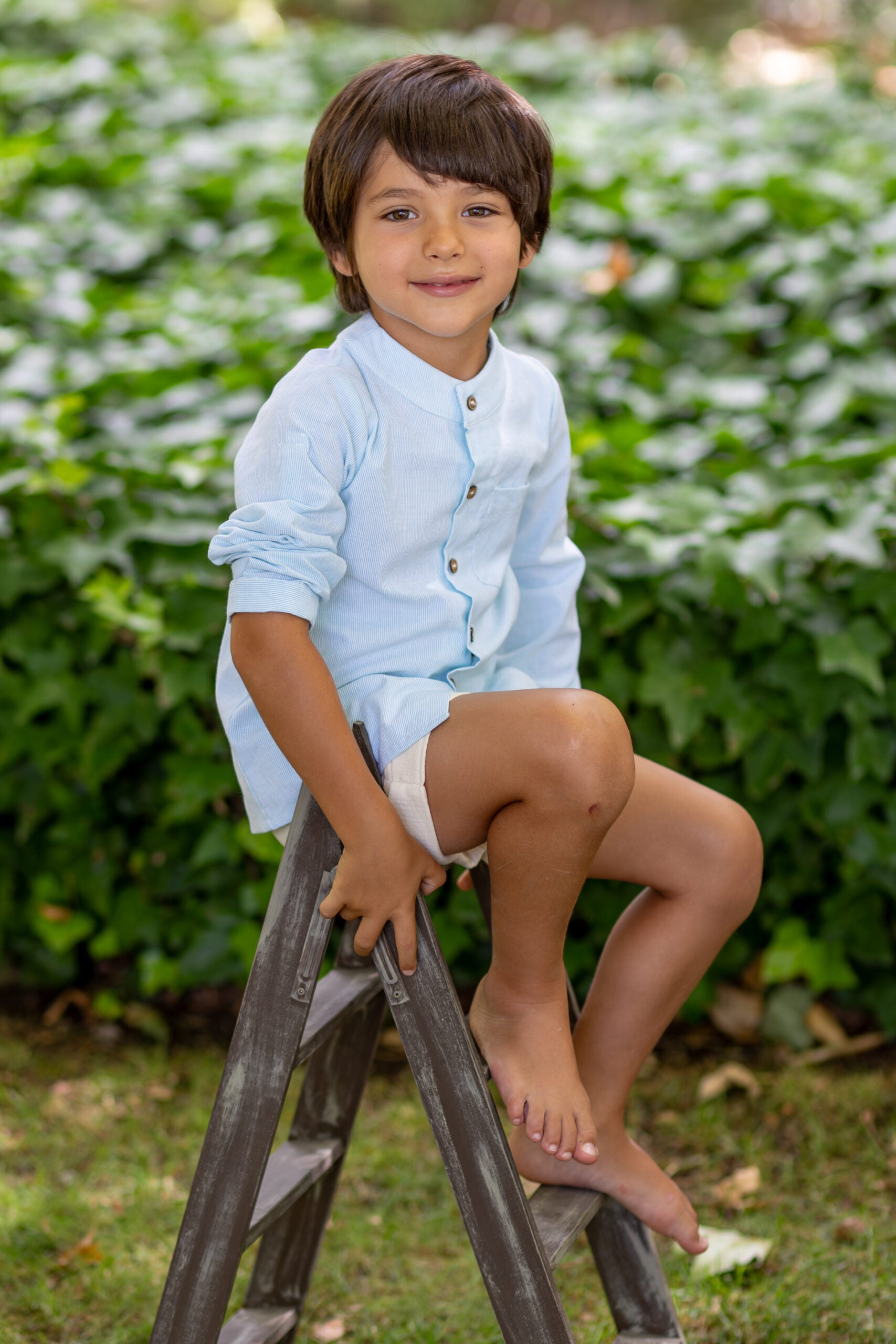 Camisa rayitas verde agua de Boetiekids