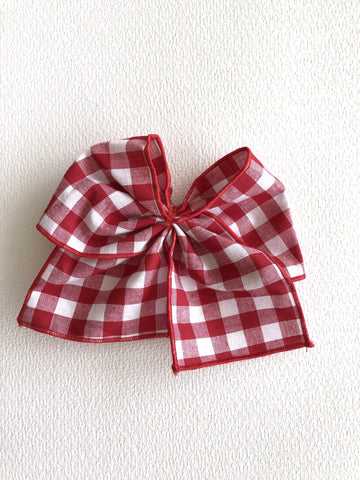 Lazo vichy rojo para el pelo, ideal para conjuntar con el pelele o jesusito de vichy