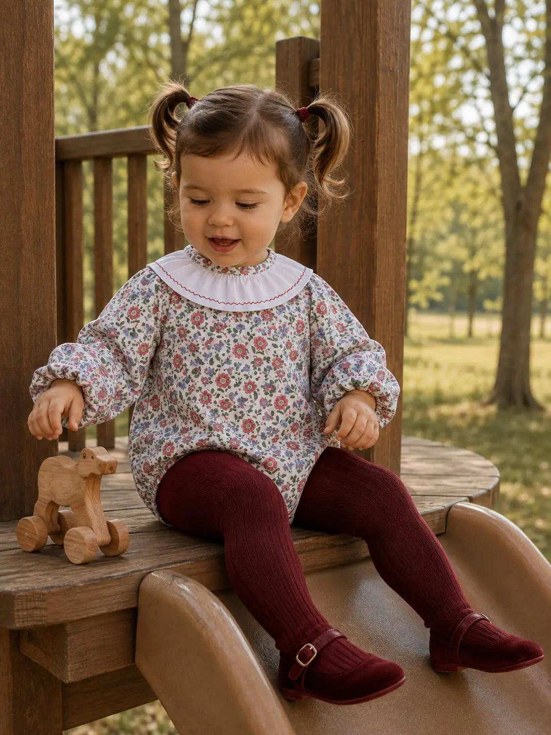 Niña con Pelele Tarde de Otoño de algodón 100%